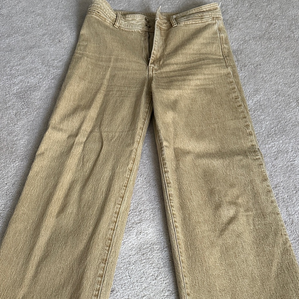 Faherty Harbor Crop Wide Leg Jeans- Sand- Size 30 - Picture 9 of 10